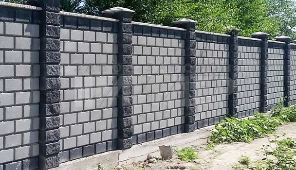 Серый забор из французского камня ФР-100