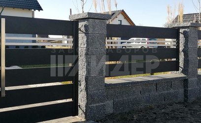 Забор из алюминия цвета графит ЛМ-119 - фото 1