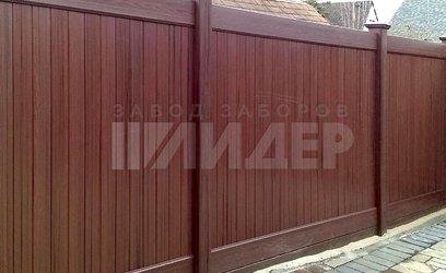 Сплошной деревянный забор для коттеджа ДВ-179 - фото 1
