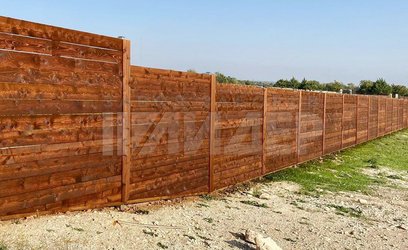 Деревянный дачный забор на неровный участок ДВ-210 - фото 1