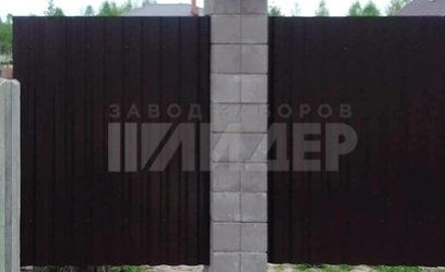 Забор с наборными колоннами и металлическими столбами ПН-196 - фото 5