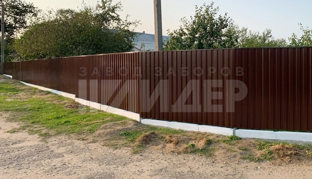 Забор из профилированного листа для углового участка ПН-227 - фото 6