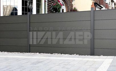 Темно-серый забор из широкой террасной доски ДК-109 - фото 2