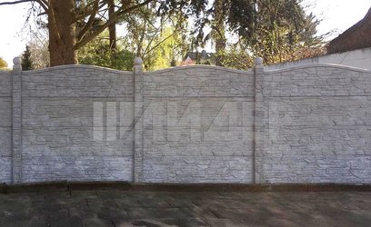 Еврозабор серого цвета с фигурным верхом ЕВ-114 - фото 1