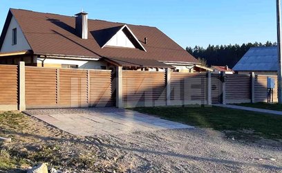 Забор на ленточном фундаменте в стиле минимализм ЖЗ-116 - фото 2