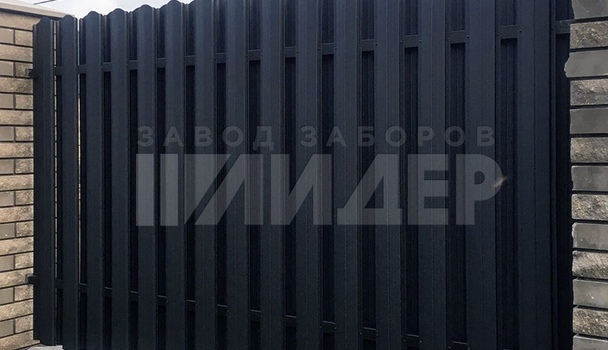 Забор металлического штакетника шахматки для дома ЕШ-190 - фото 2
