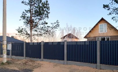 Забор графитового цвета из штакетника ЕШ-203 - фото 2